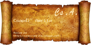 Csapó Amrita névjegykártya